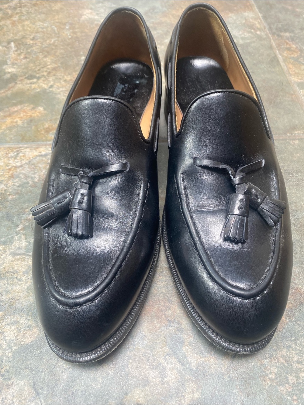 Meermin Black Leather Tassel Loafers - Men's